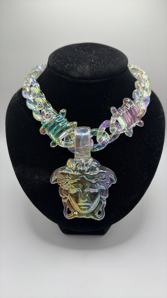 Iridescent Medusa Pendant
& Chain Set