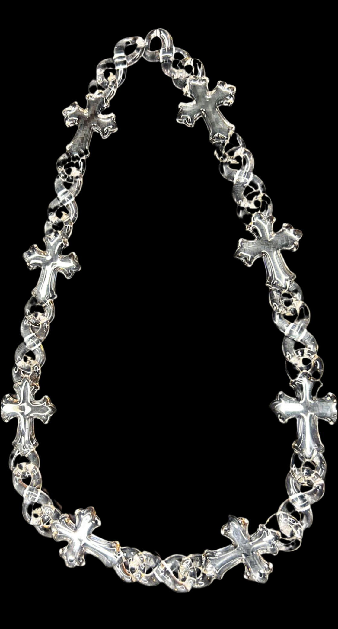 Clear Cross Chain 25'inch