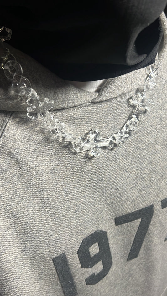 Clear Cross Chain 25'inch