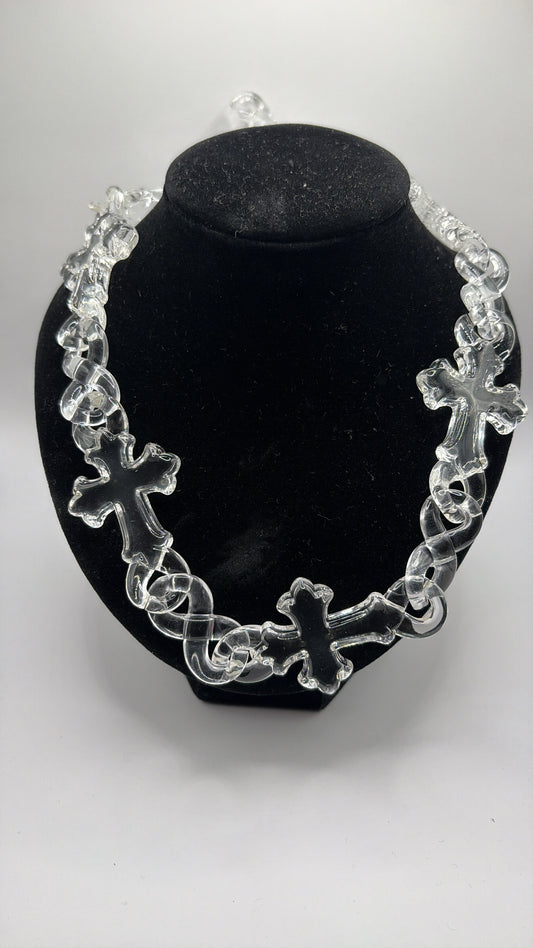 Clear Cross Chain 25'inch